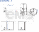 連動多層鋼索式升降台 6x6呎三視圖